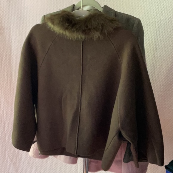 cliché brand jacket olive green 641391BC faux fur collar removable - Picture 2 of 11